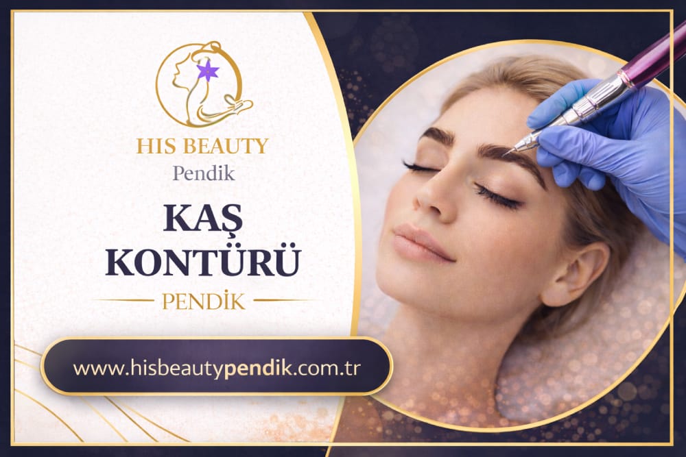 Pendik His Beauty Güzellik Merkezi’nde profesyonel kaş kontürü hizmeti uygulaması yapılan kadın danışan