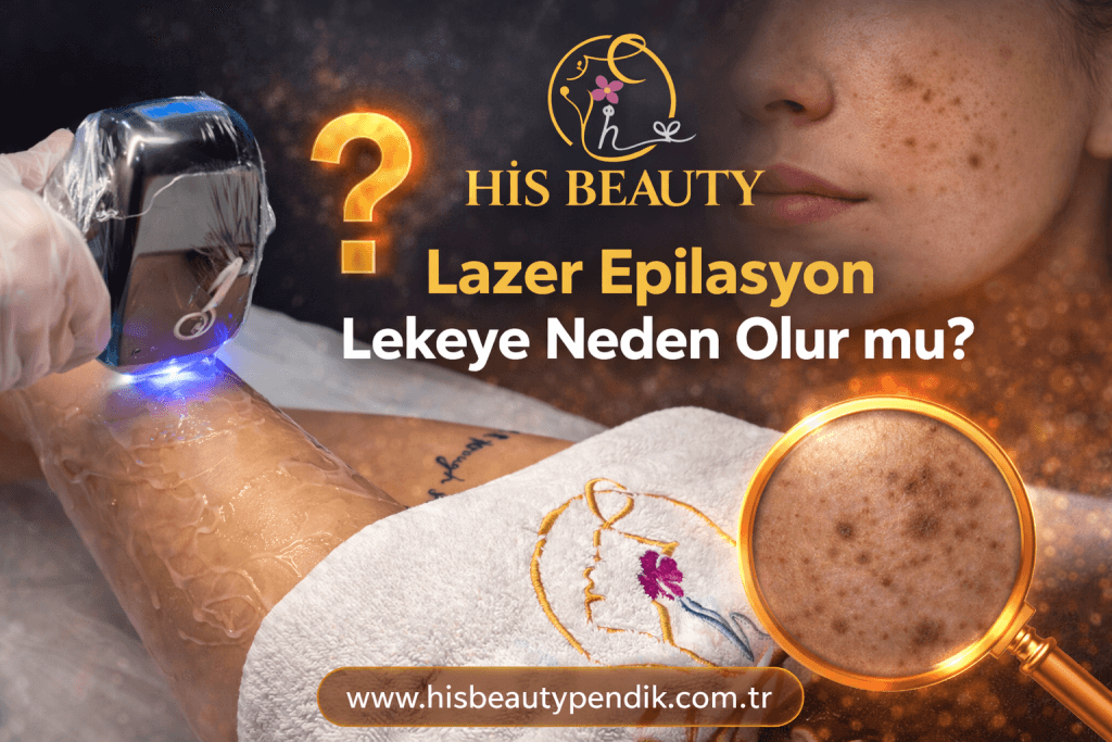 Lazer epilasyon sonrası ciltte leke oluşumu riskini gösteren bilgilendirici görsel