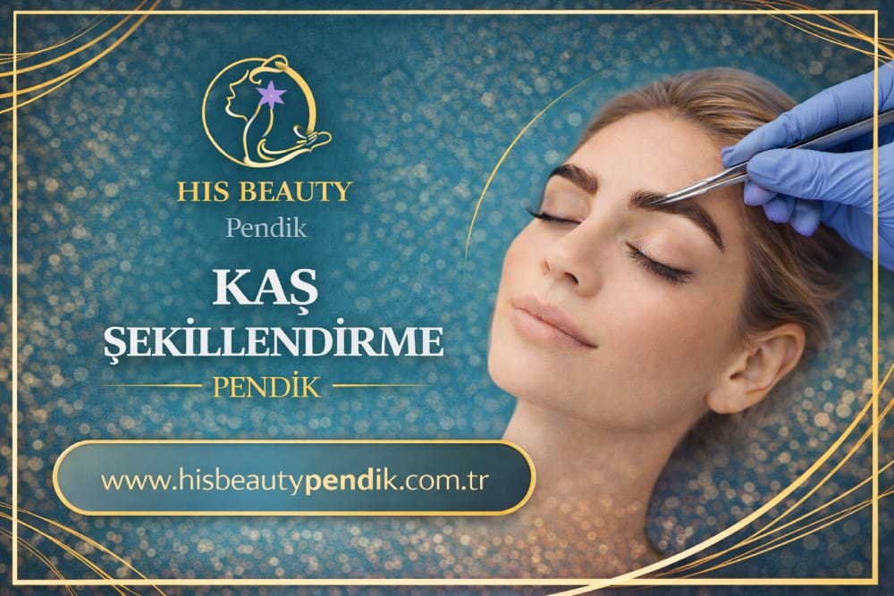 Pendik’te profesyonel kaş şekillendirme hizmeti uygulanırken kaş tasarımı yapılan kadın yüzü