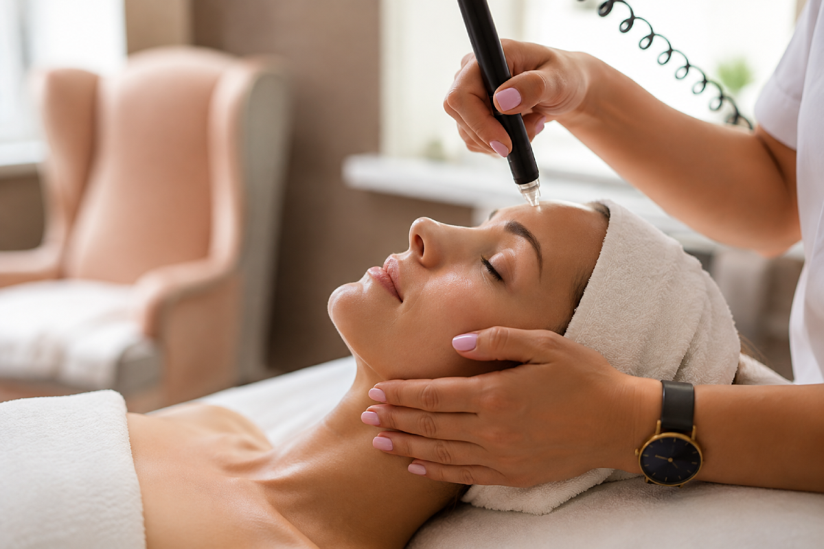 Hydrafacial cilt bakımı uygulaması yapılan yüz bölgesi