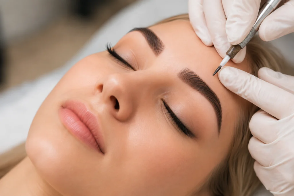 Microblading sonrası kaşların temizlenmesi ve bakım uygulaması